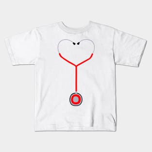 Heart Shaped Stethoscope Kids T-Shirt